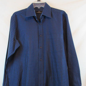 BUGATCHI UOMO Bright Blue Checked L/S Button Up